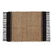 Black With Natural Jute Stripes Hand-Loomed Rug 2X3 Ft