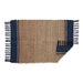 French Blue With Natural Jute Stripes Hand-Loomed Rug 2X3 Ft