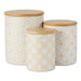 White And Gold Mixed Print Ceramic Canister