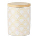 White And Gold Mixed Print Ceramic Canister