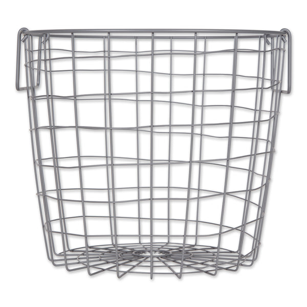 Metal Basket Cool Gray Round Medium
