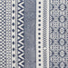 French Blue Printed Off-White Hand-Loomed Shag Rug 2X3 Ft