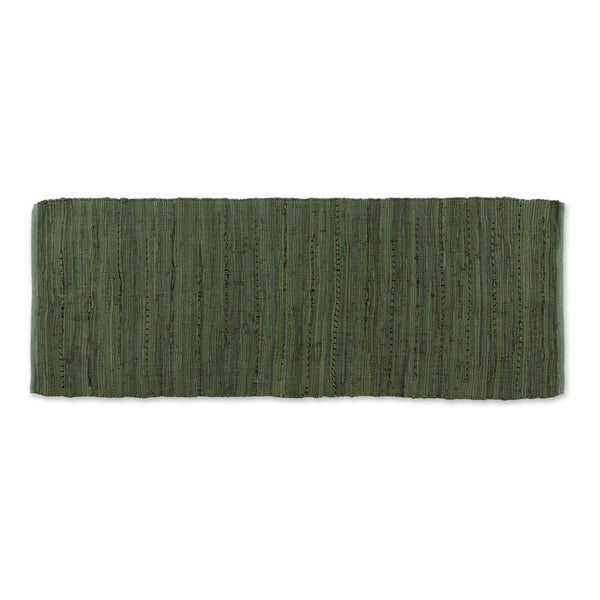 Multi Color Olive Green Rag Rug 2Ft 3In X 6Ft