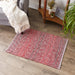 Variegated Barn Red Recycled Yarn Rug 2X3 Ft