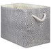 Paper Bin Diamond Basketweave Gray/White Rectangle Large 17 x 12 x 12