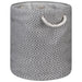 Diamond Basketweave Gray/White Round Medium Paper Bin