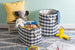 Paper Bin Checkers Navy Round Large