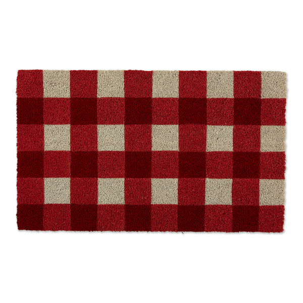 Red & White Buffalo Check  Doormat