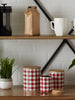 Red & White Buffalo Check Ceramic Canister Set