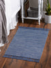 French Blue & Off White 2-Tone Ribbed Rug 2X3 Ft