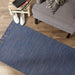 French Blue & Off White 2-Tone Ribbed Rug 2Ft 6Inx6Ft