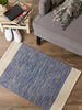 French Blue Variegated Border Hand-Loomed Rug 2X3 Ft