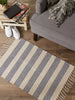 French Blue Ticking Stripe Hand-Loomed Rug 2X3 Ft