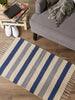 French Blue Combo Stripe Hand-Loomed Rug 2X3 Ft