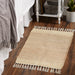 Off White With Natural Jute Stripes Hand-Loomed Rug 2X3 Ft
