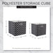 Nonwoven Polyester Cube Herringbone Aqua Square 11 x 11 x 11 Set of 2