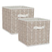Nonwoven Polyester Cube Herringbone Stone Square 11 x 11 x 11 Set of 2