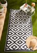Black & White Mesa Outdoor Floor Runner 3X6 Ft