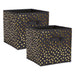 Nonwoven Polyester Cube Small Dots Black/Gold Square 11 x 11 x 11 Set of 2