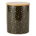 Black And Gold Mixed Print Ceramic Canister Set