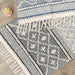 Natural And Gray Diamond Textured Hand-Loomed Rug 4X6 Ft