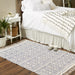 Natural And French Blue Diamond Textured Hand-Loomed Rug 4X6 Ft