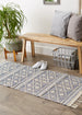 Natural And French Blue Diamond Textured Hand-Loomed Runner 2Ft 3Inx6Ft