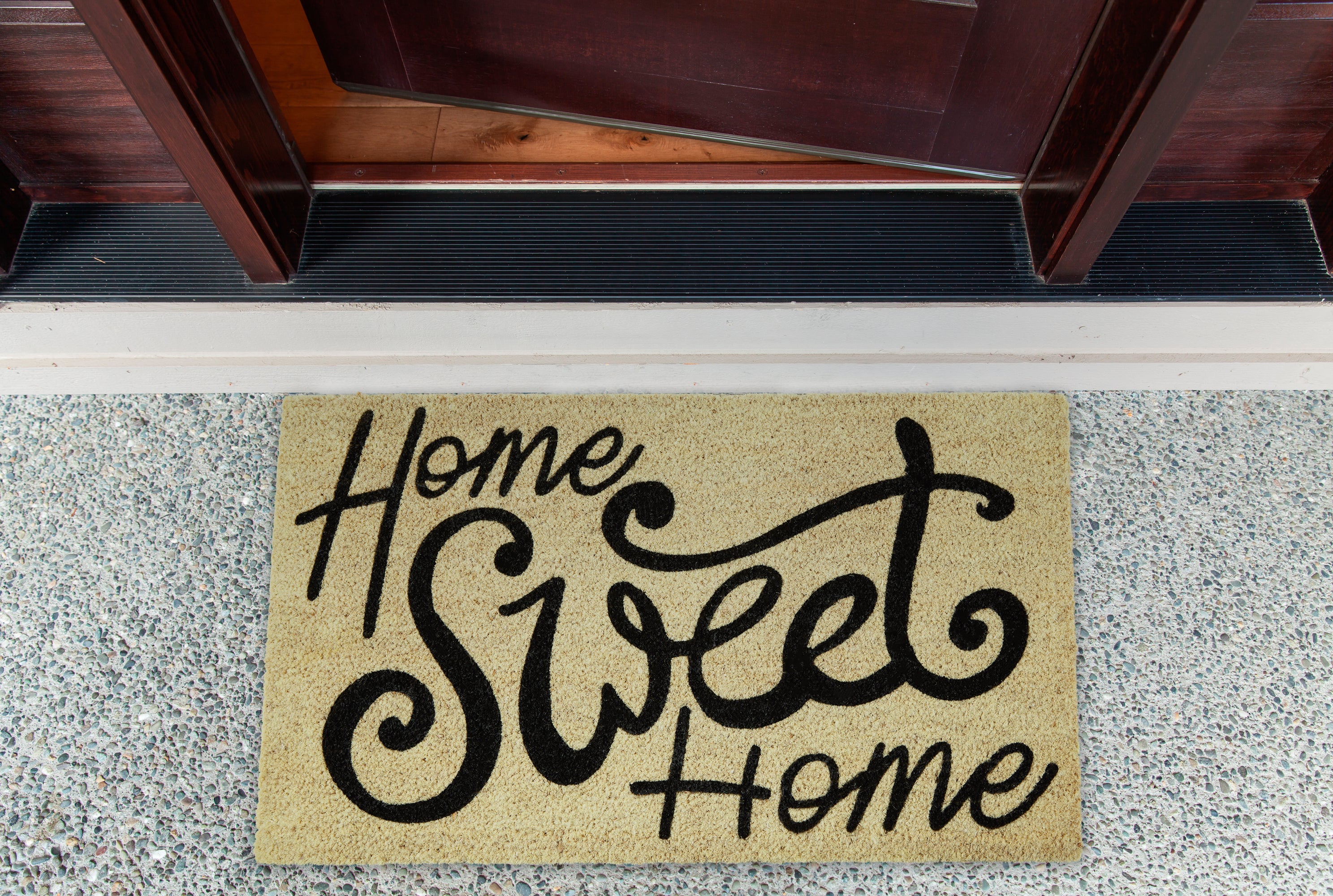 DECOREALM Home Sweet Home Farmhouse Welcome Mat - Durable Coir Doormat -  Cute Welcome Mats for Front Door, Outside Porch or Entrance, Indoor Outdoor