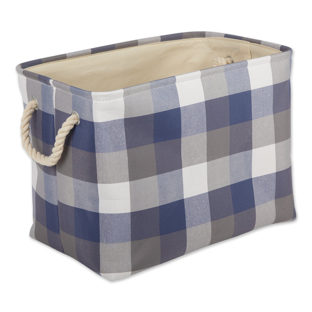Tri Color French Blue Rectangle Medium Polyester Bin