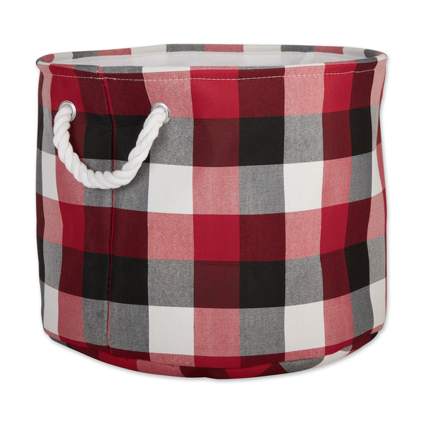 Polyester Bin Tri Color Cardinal Red Round Large