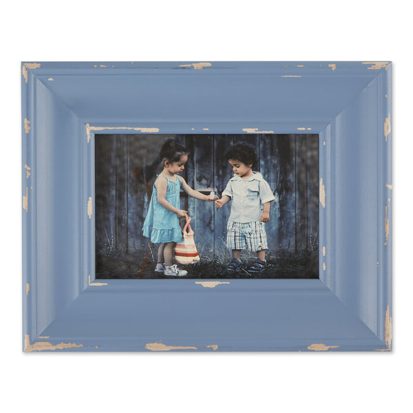 4 x 6 Distressed Antique Stonewash Blue Farmhouse Picture Frame