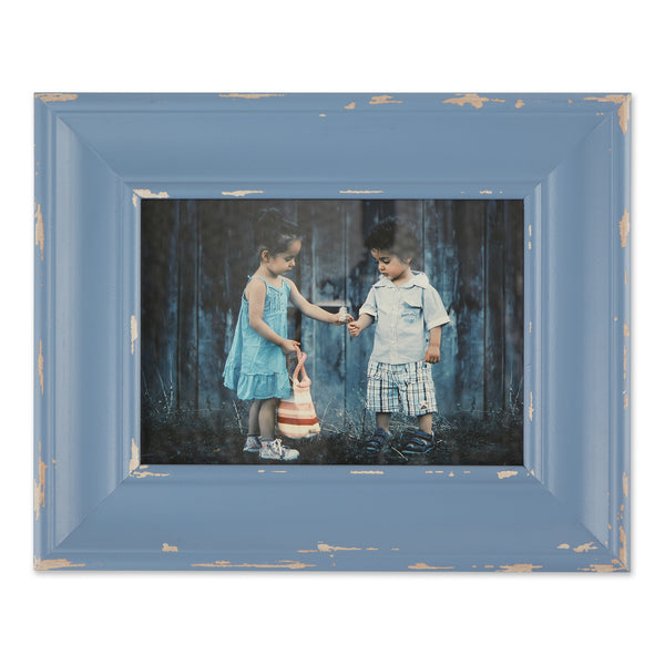 5 x 7 Distressed Antique Stonewash Blue Farmhouse Picture Frame