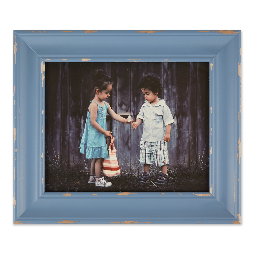 8 x 10 Distressed Antique Stonewash Blue Farmhouse Picture Frame