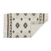 Brown And Green Printed Off-White Hand-Loomed Shag Rug 2X3 Ft