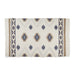 Stone And Blue Printed Off-White Hand-Loomed Shag Rug 4X6 Ft