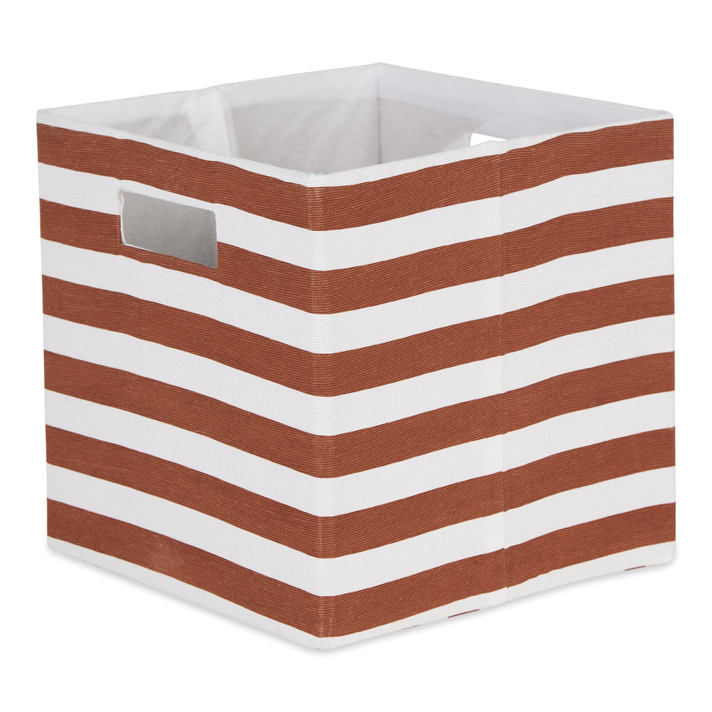 Polyester Cube Stripe Cinnamon Square 11 x 11 x 11