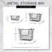 Metal Basket Black/Gold Handles Rectangle Medium