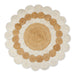 White And Natural Jute Braided Rug 4 Ft Round