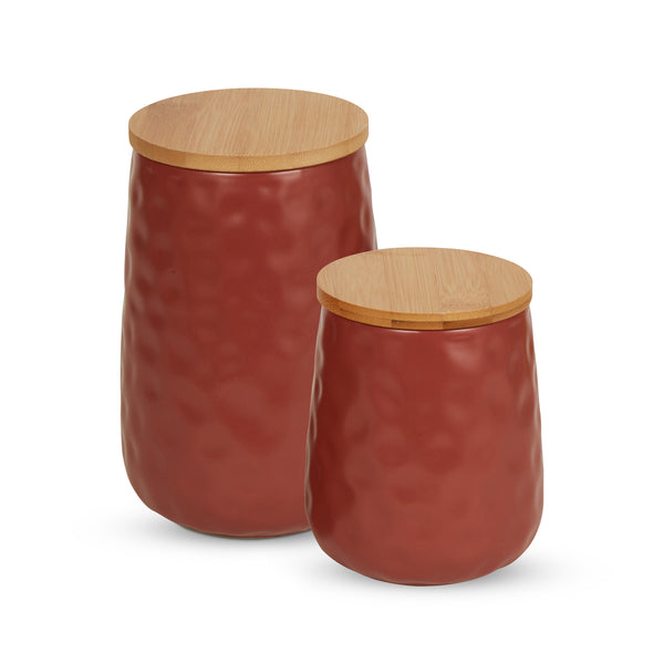 Cinnamon Matte Dimple Texture Ceramic Canister