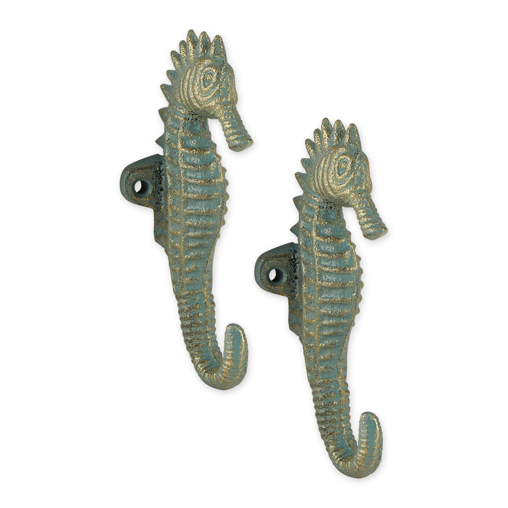 Aquamarine Seahorse Hook Set of 2