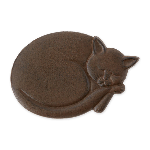 Sleeping Curled Cat Stepping Stone