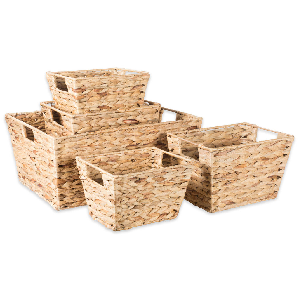 Natural Water Hyacinth Basket Set of 5