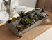 Galvanized Metal Farmhouse Trough Caddy Tray With Handle