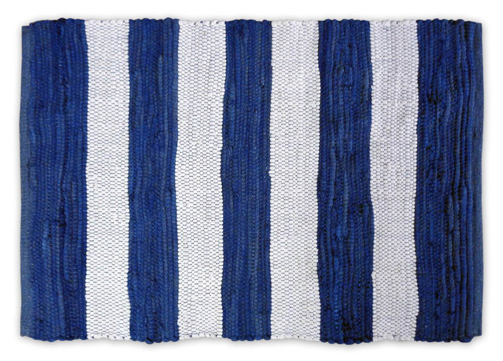 Rag Rug Blue/White Stripe 4X6'