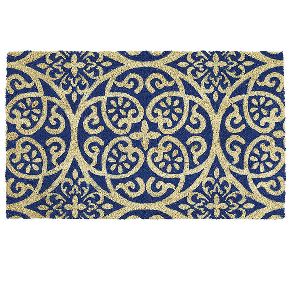 Blue Tunisia Scroll Doormat