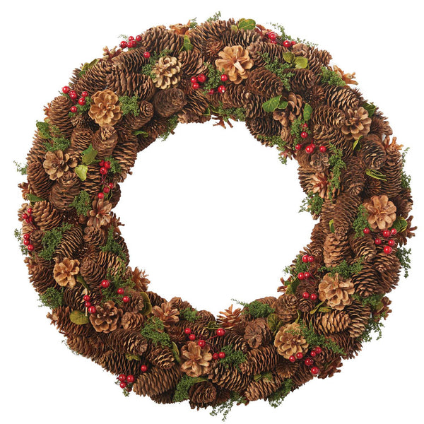 Holiday Berry Pinecone Wreath