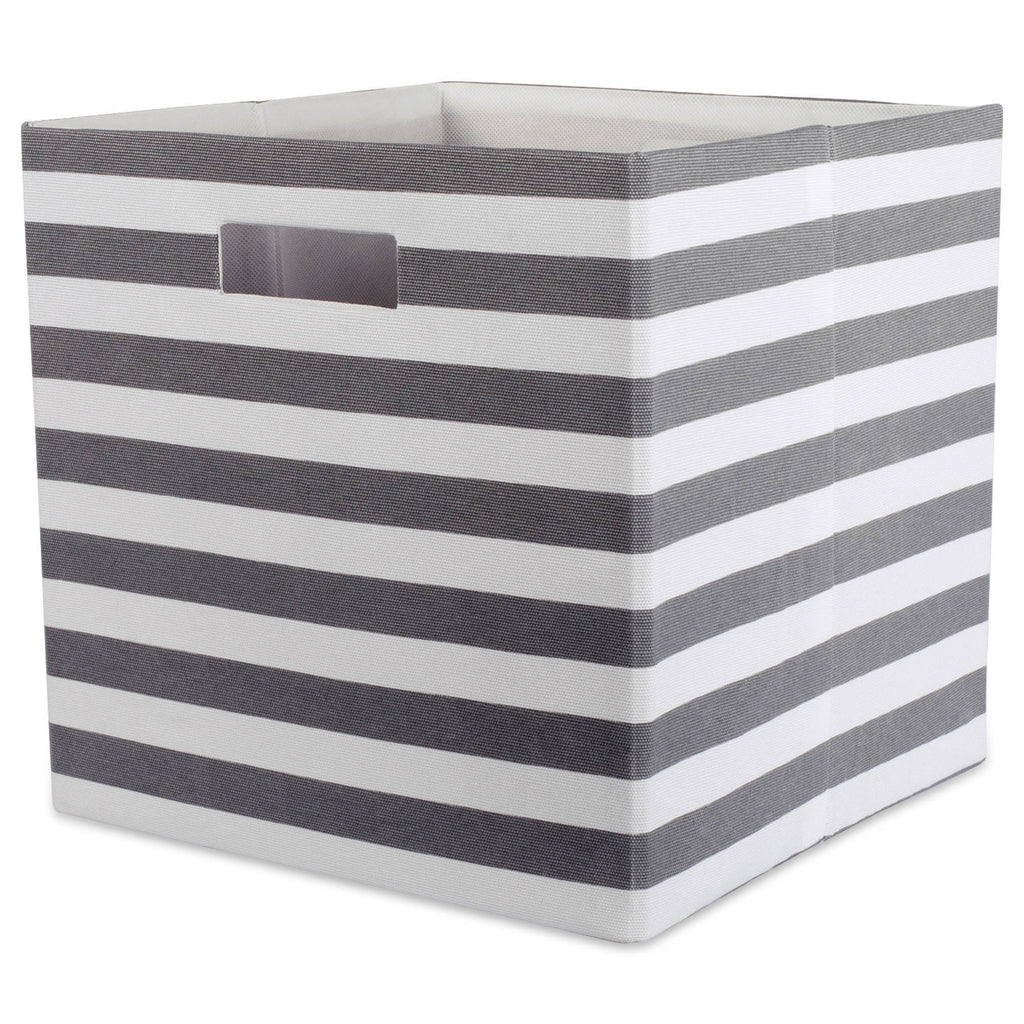 Polyester Cube Stripe Gray Square 11 x 11 x 11