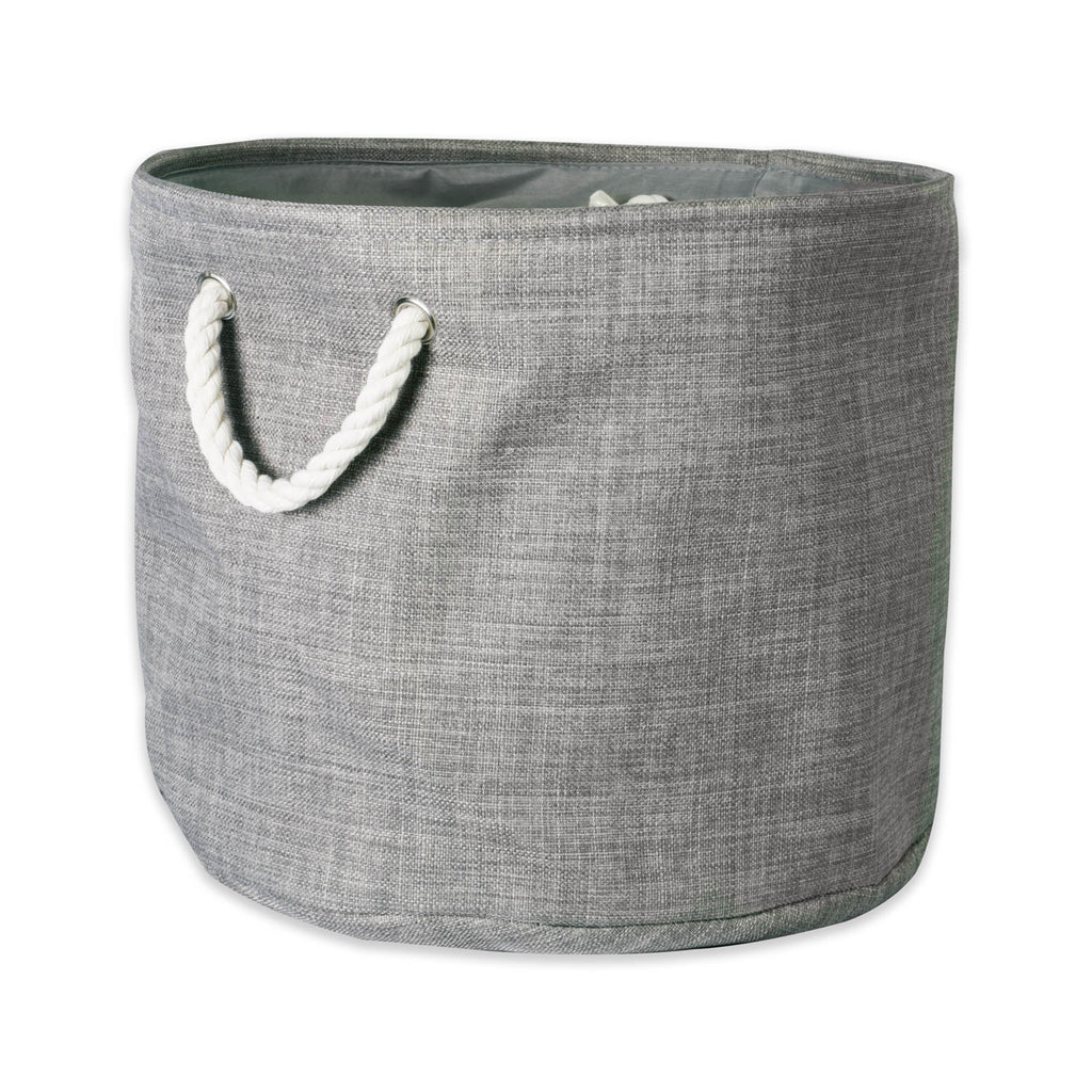 Polyester Bin Variegated Gray Round Large 15 x 16 x 16