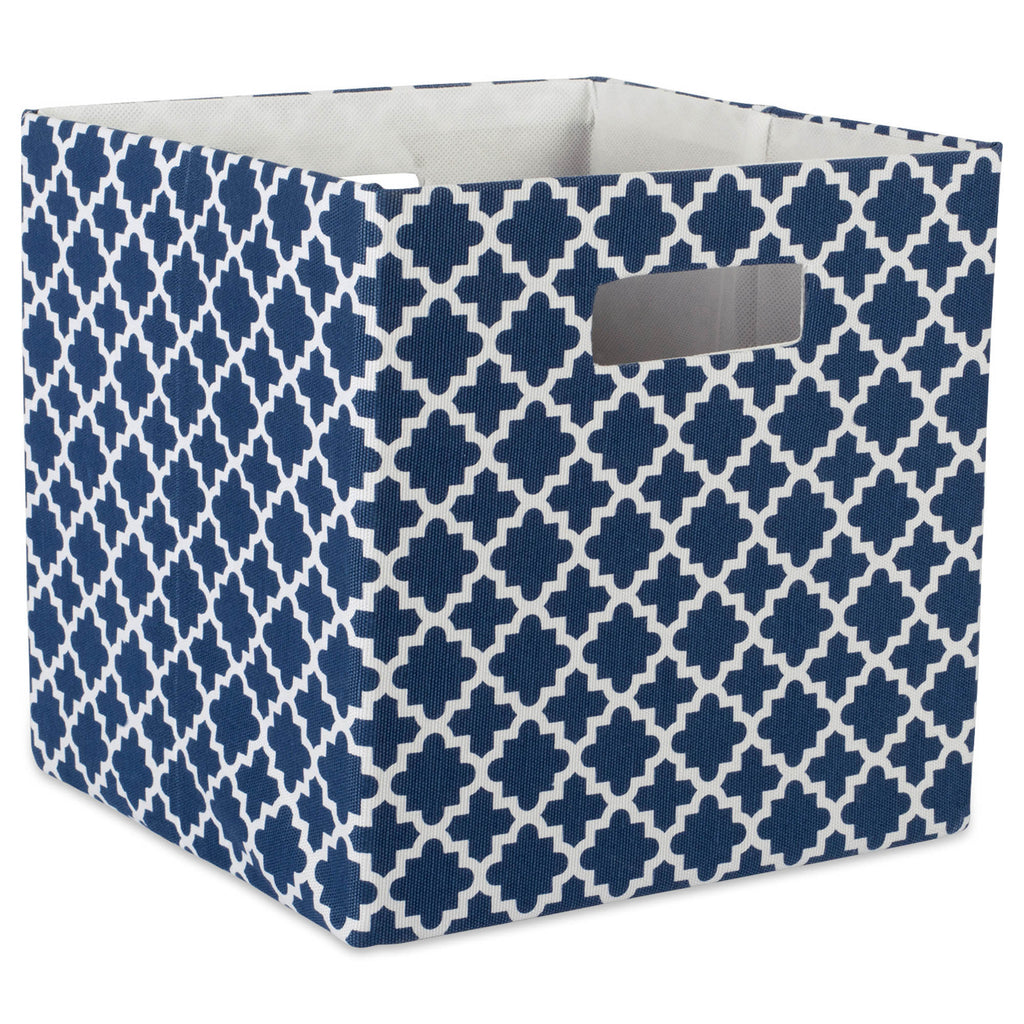 Polyester Cube Lattice Nautical Blue Square 11 x 11 x 11
