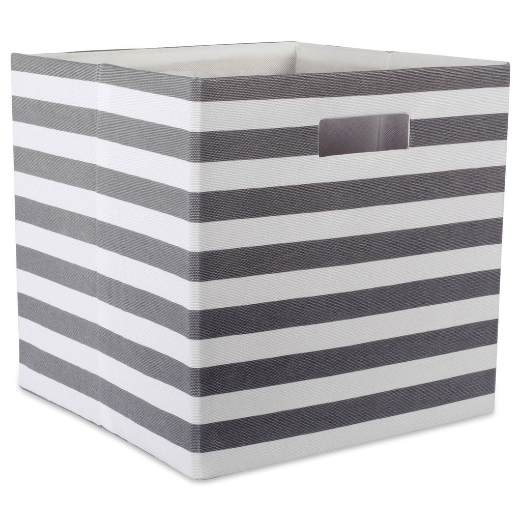 Polyester Cube Stripe Gray Square 13 x 13 x 13